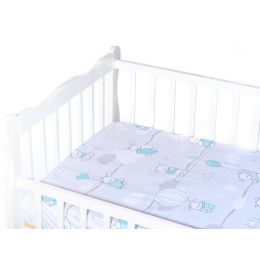 Paklodė su guma 120x60 "Bunny&Balloons" - medvilninė, turkio