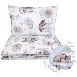 Patalynė kūdikio lopšiukui 80x70cm "Cosy clouds" smėlio spalvos . Debesėliai, meškiukai. Naujagimiui