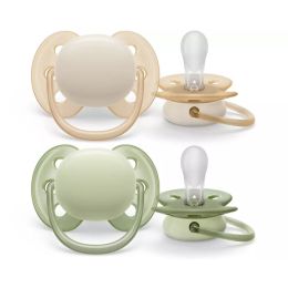 Čiulptukai AVENT "Ultra Soft" ortodontinis 0-6 m 2vnt beige