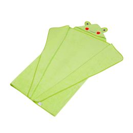 Rankšluostis kūdikiui "Frog" su gobtuvu 100x120cm žalias