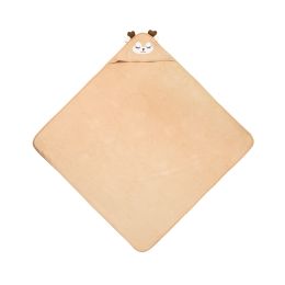 3D Rankšluostis kūdikiui "Brown deer" su gobtuvu 100x100cm "frotte" 