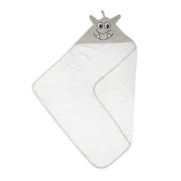 Rankšluostis kūdikiui "Jimmy" su gobtuvu 80x80 cm pilkos spalvos