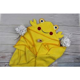 Rankšluostis kūdikiui "Bear" su gobtuvu 100x120cm rudas 