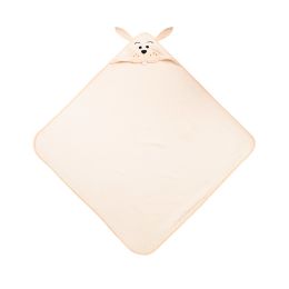 Rankšluostis kūdikiui 3D "Funny Bunny" su gobtuvu 100x100cm "frotte" rožinis