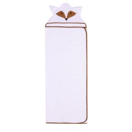 Rankšluostis kūdikiui "FOX" su gobtuvu 100x120cm baltas