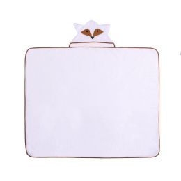 Rankšluostis kūdikiui "FOX" su gobtuvu 100x120cm baltas