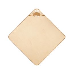 3D Rankšluostis kūdikiui "Seal" su gobtuvu 100x100cm "frotte" bež.sp.