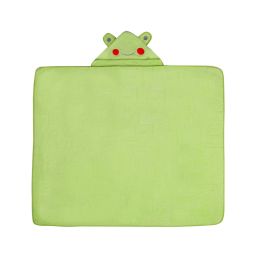 Rankšluostis kūdikiui "Frog" su gobtuvu 100x120cm žalias