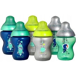 Tommee Tippee buteliukų rinkinys su žinduku 0m+ spalvoti 260ml 6vnt
