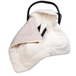 Pledas - vokelis automobilinei kėdutei "WARM VELVET" 80x80 cm smėlio spalvos