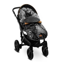 Šiltas miegmaišis - vokelis vežimėliui  "Aspen glamour" juodas