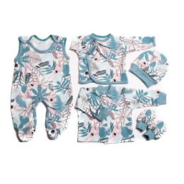 Kūdikio kraitelis - drabužėliai naujagimiui "Tropics iceberg" 5 dalių 