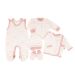 Kūdikio kraitelis - drabužėliai naujagimiui "Galaxy pink" 5 dalių