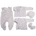 Kūdikio kraitelis - drabužėliai naujagimiui "Gentle story " 5 dalių pilkas