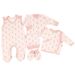 Kūdikio kraitelis - drabužėliai naujagimiui "Fox pink" 5 dalių