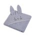 Rankšluostis vaikui su aplikacija "Bunny" 80x80 cm pilkas